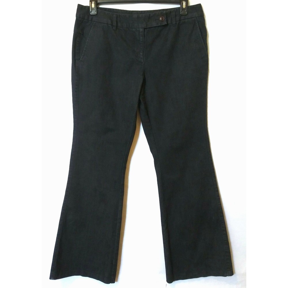 INC International Concepts Women's Flared Leg Jeans Size 14 Navy Dark Wash Denim